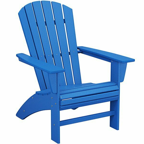 Polywood Nautical Pacific Blue Curveback Adirondack Chair 633AD610PB